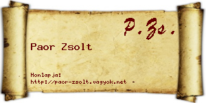 Paor Zsolt névjegykártya